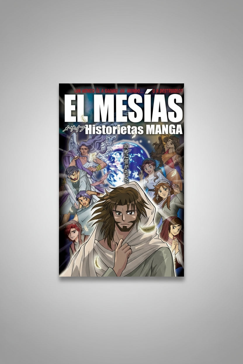 El Mesías – Manga Bible Story | Christian Graphic Novel en Español para Jóvenes. Front cover of El Mesías – Christian manga graphic novel in Spanish retelling the life of Jesus for teens ages 13–18