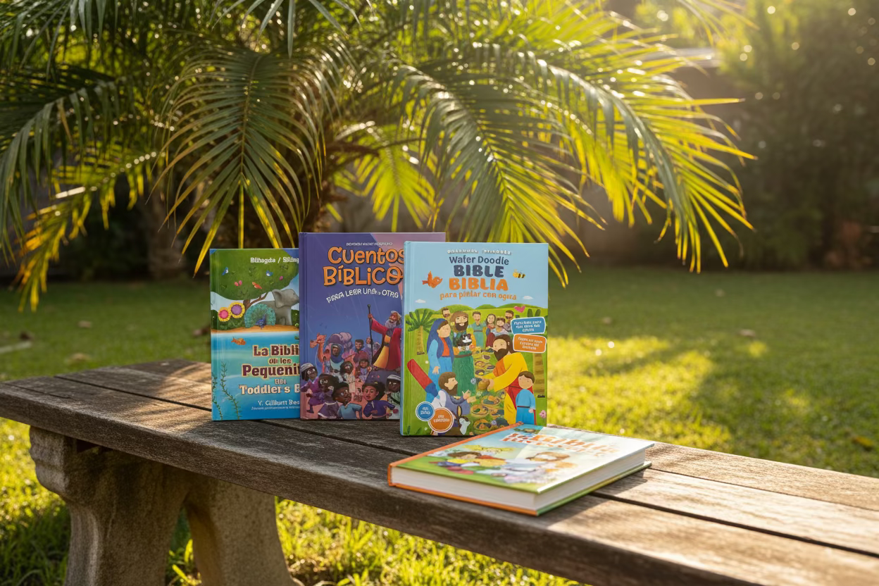 Spanish Toddler Bible Library Bundle β 4-Book Faith Gift Set | Biblioteca BΓblica en EspaΓ±ol. Bilingual Christian board books and hardcovers from the Spanish Toddler Bible Library Bundle for toddlers ages 2β6 by Kairos Creations