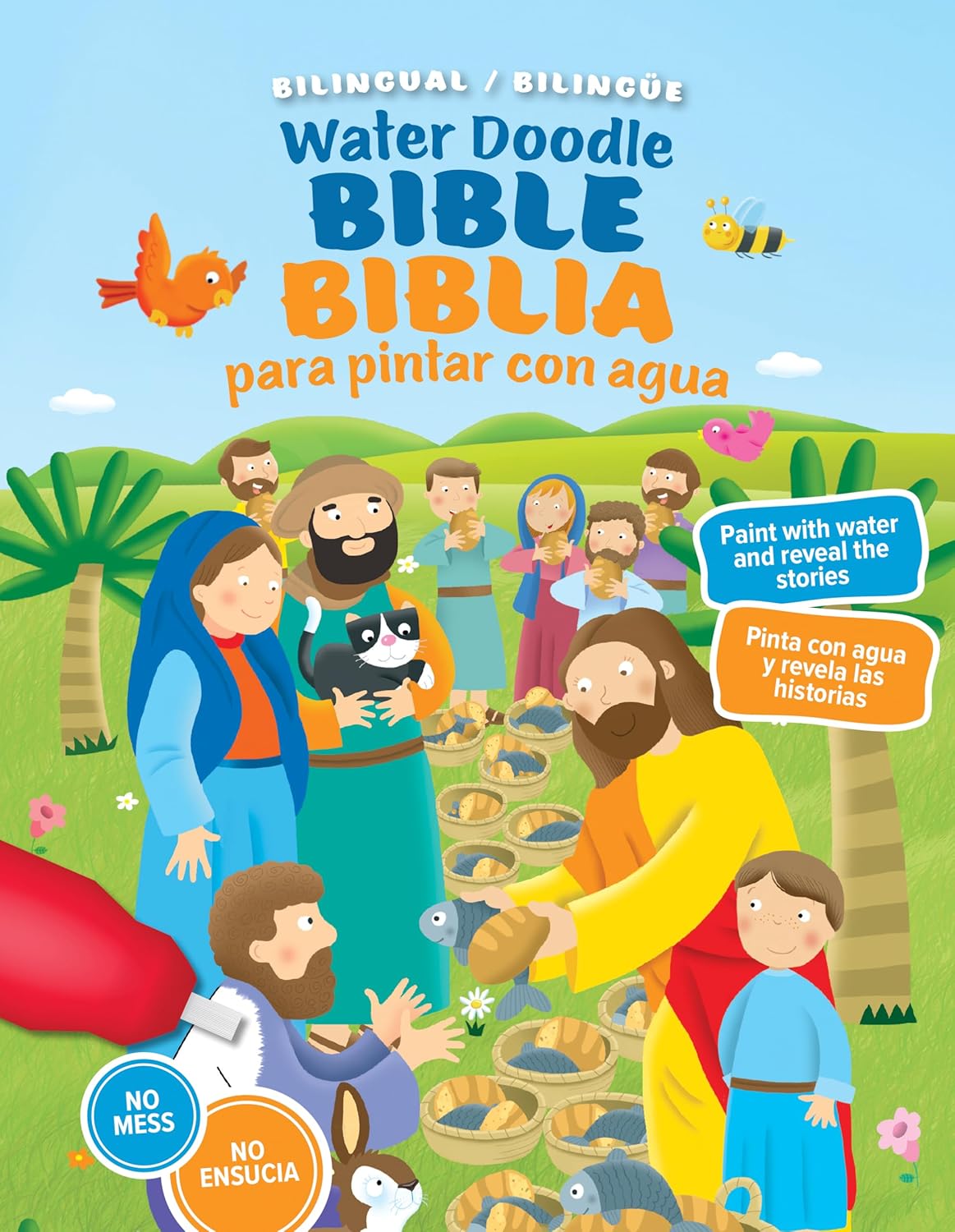 Water Doodle Bible – Biblia para Pintar con Agua – bilingual English and Spanish Christian water doodle activity Bible for kids ages 3–7 – Kairos Creations
