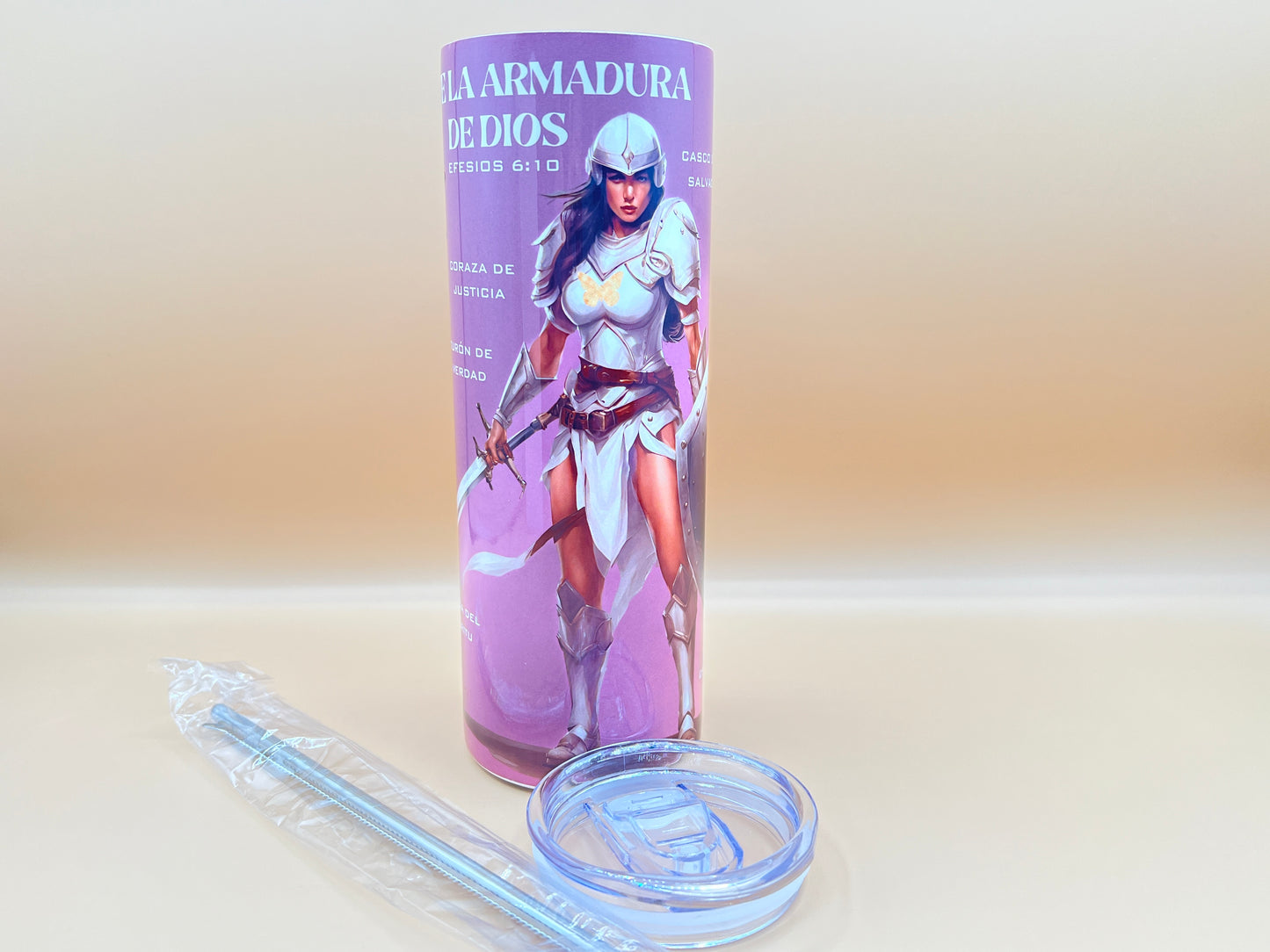 Bible Study Set with Diario de Promesas, Armor of God Tumbler & Magnetic Bookmark