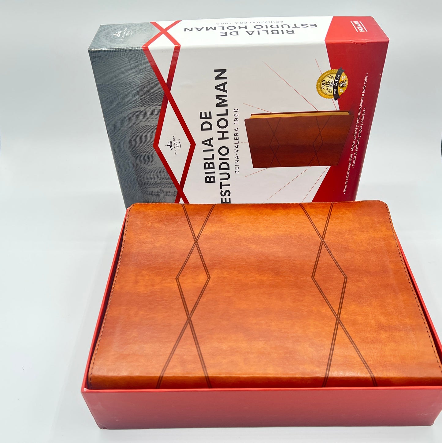 RVR 1960 Holman Study Bible – Brown Imitation Leather - Front Box