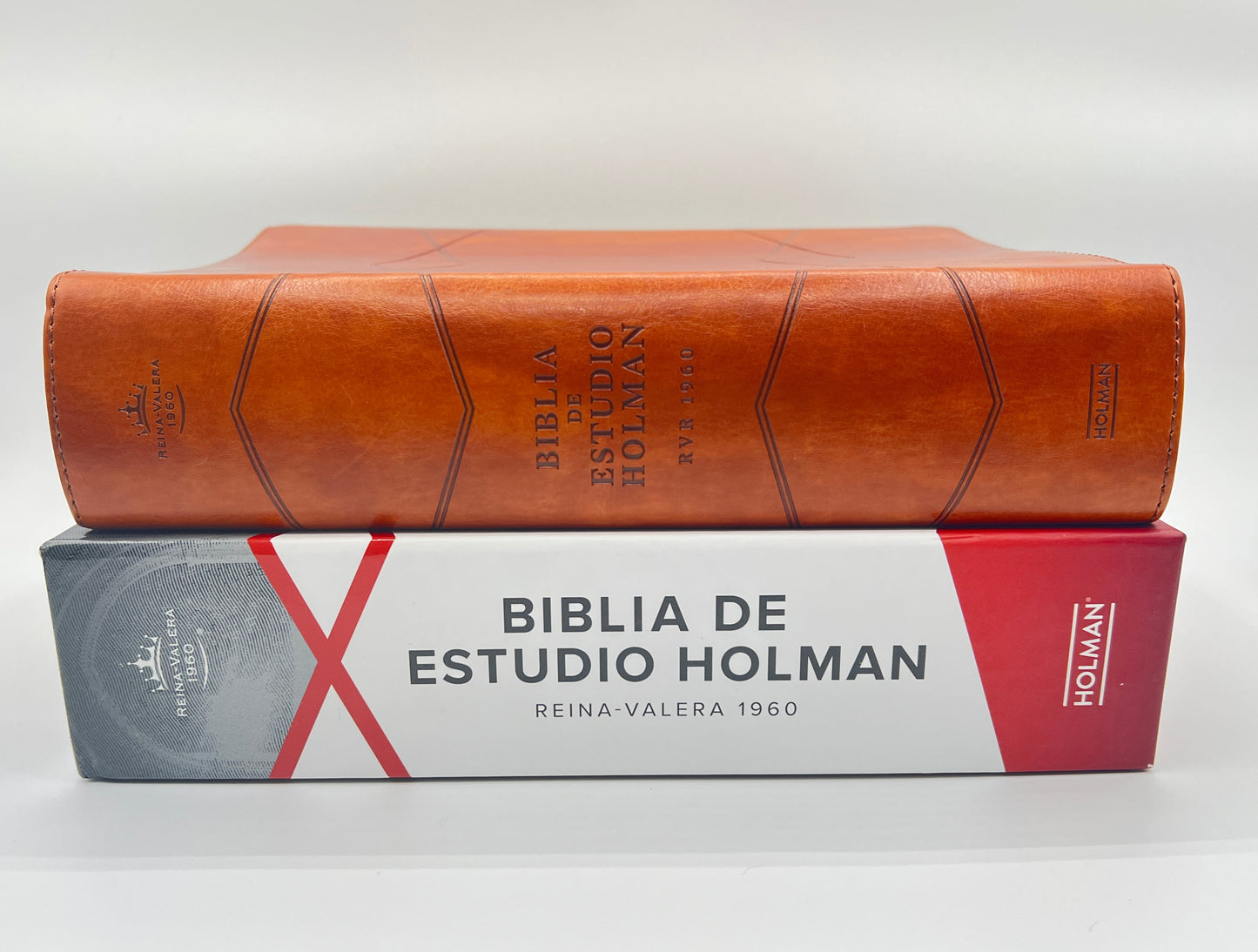 RVR 1960 Holman Study Bible – Brown Imitation Leather - Top