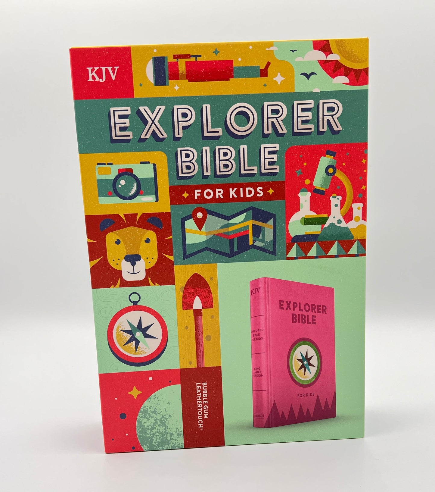 KJV Explorer Bible for Kids – Bubble Gum LeatherTouch (Full-Color Study Edition)