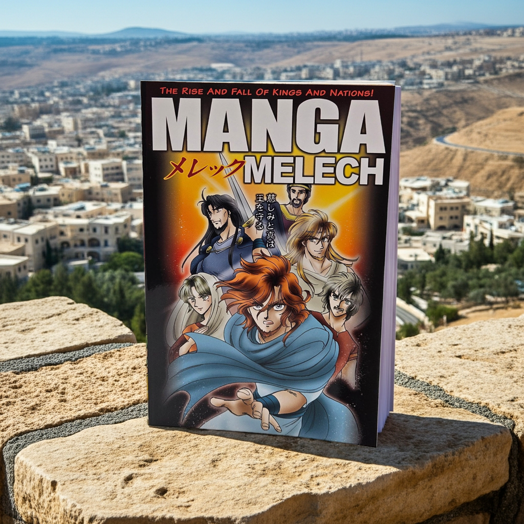 Manga Melech | The Story of Israel's Kings – Bible Manga for Teens & Young Adults. Lifestyle cover shot of Manga Melech – Bible manga graphic novel about Israel's kings for teens ages 13–18