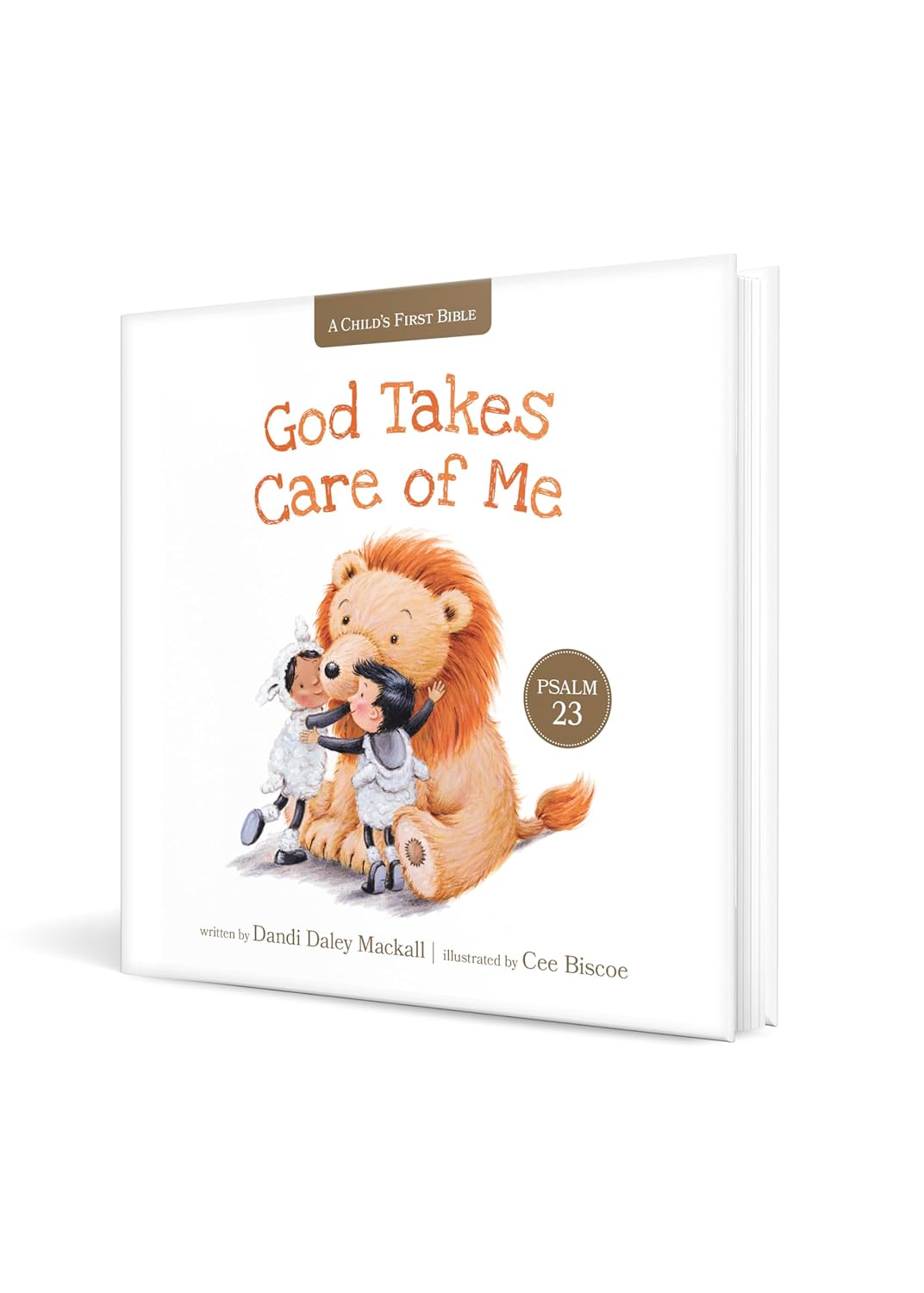 God Takes Care of Me – A Psalm 23 Storybook for Toddlers | Christian Board Book on God’s Love & Protection with a lion illustration on a white background