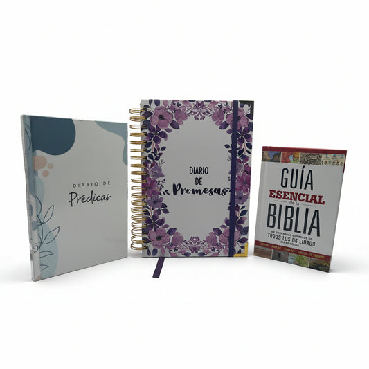 Ministry Leader Bundle – Spanish Edition | Devotional Journal, Preaching Notebook & Bible Study Guide. New AI-generated promotional image of the Ministry Leader Bundle Spanish Edition – Spanish Christian devotional journal, preaching notebook, and Bible study guide for ministry leaders and pastors by Kairos Creations