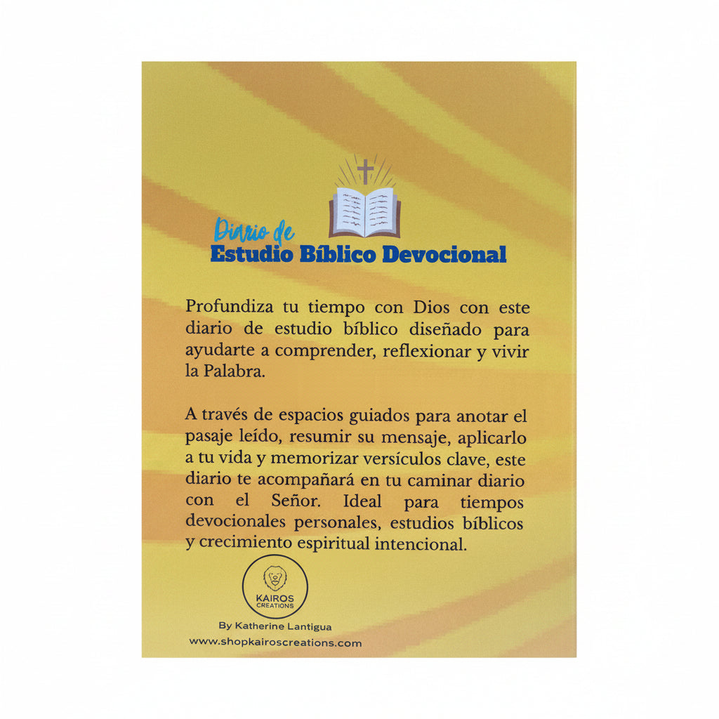 Devotional Bible Study Notebook – Spanish Christian Journal for Daily Scripture Reflection, Worship Notes & Spiritual Growth. Additional lifestyle view of the Devotional Bible Study Notebook – Spanish Christian devotional journal for daily Bible study and spiritual growth by Kairos Creations
