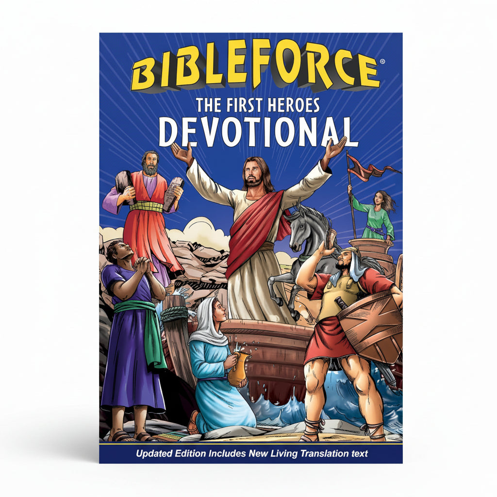 Epic Bible + BibleForce Ultimate Bundle – Premium Christian Gift Set. Additional lifestyle view of the Epic Bible + BibleForce Ultimate Bundle – 3-book premium Christian gift set for kids ages 6–12 – Tyndale House
