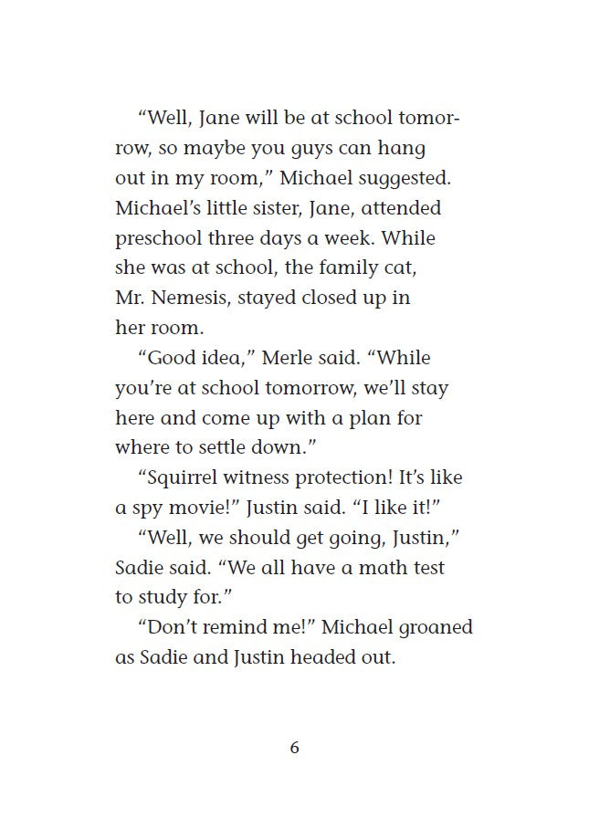 Book 3 – Nutty Study Buddies | The Dead Sea Squirrels Series – A Funny Faith-Filled Story for Kids. Text excerpt from the book  on a white background