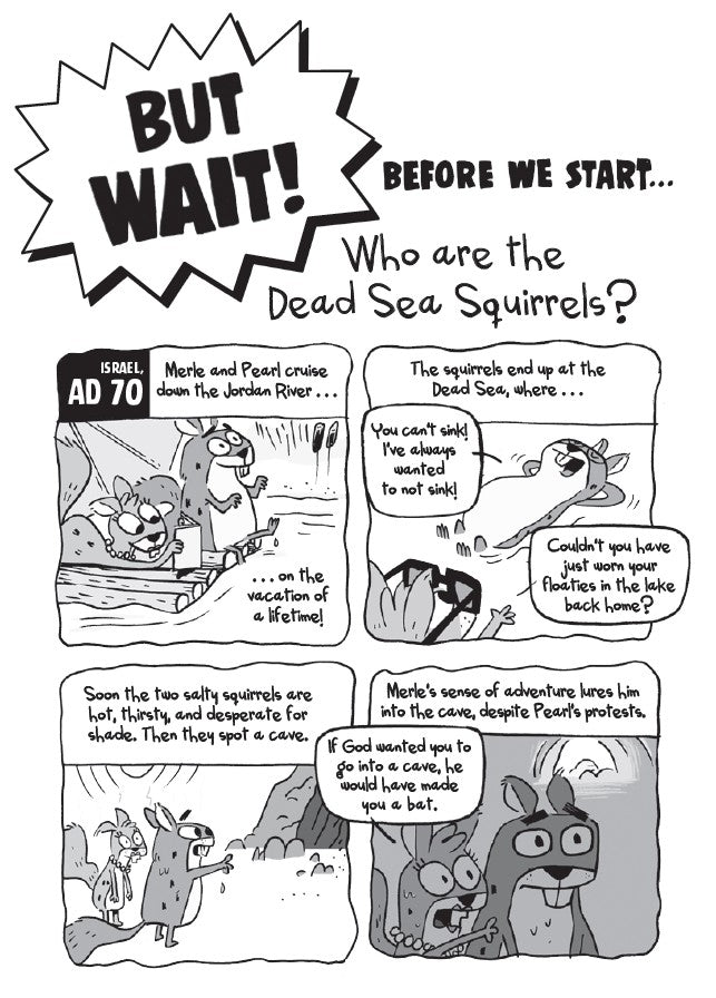 Book 3 – Nutty Study Buddies | The Dead Sea Squirrels Series – A Funny Faith-Filled Story for Kids with text and character illustrations.