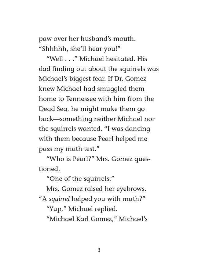 Book 4 – Squirrelnapped! | The Dead Sea Squirrels Series – A Fun Bible Adventure About Honesty for Kids. Text excerpt from the book or document on a white background