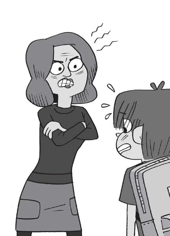 Book 4 – Squirrelnapped! | The Dead Sea Squirrels Series – A Fun Bible Adventure About Honesty for Kids. Cartoon illustration of two characters in a conversation with one showing anger and the other looking distressed.