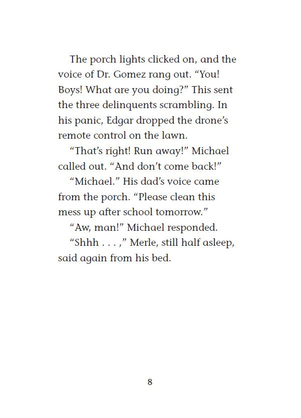 Book 6 – Whirly Squirrelies | The Dead Sea Squirrels Series – A Fun Christian Story About Self-Control and Friendship for Kids. Text excerpt from a book or story on a white background