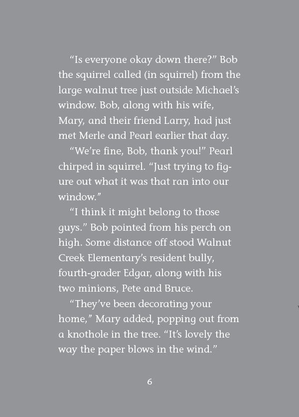 Book 6 – Whirly Squirrelies | The Dead Sea Squirrels Series – A Fun Christian Story About Self-Control and Friendship for Kids. Text excerpt on a gray background
