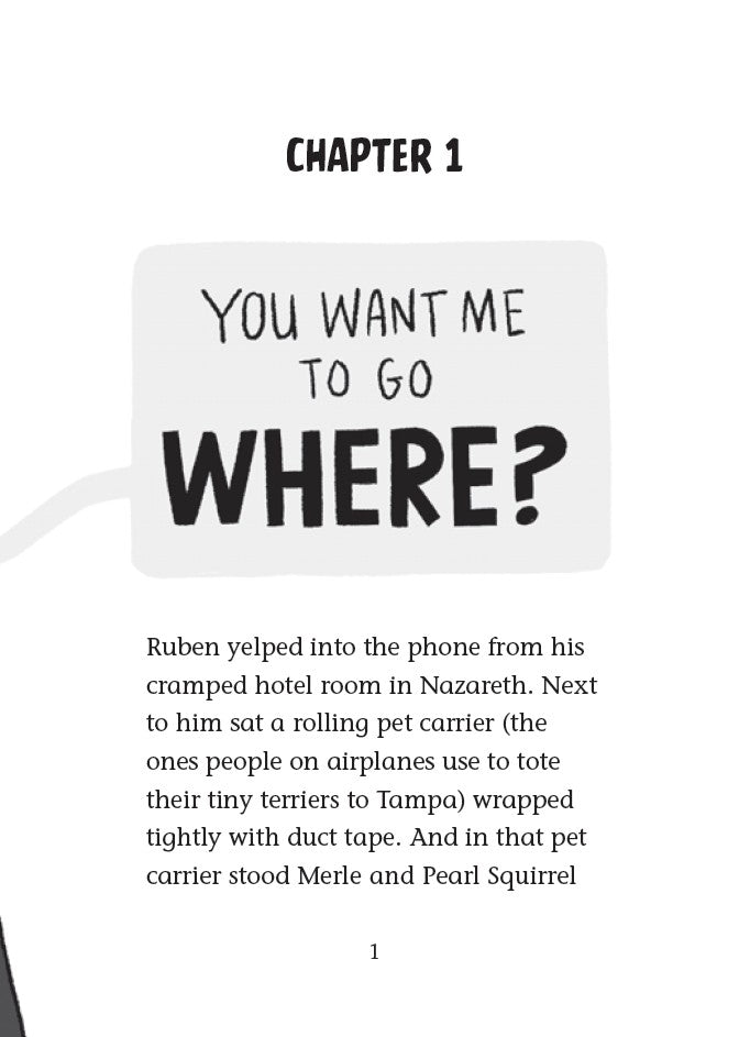 Interior pages of Book 8 – The Dead Sea Squirrels – Christian adventure chapter book with illustrated characters for kids ages 8–12