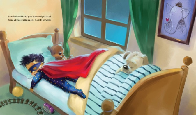 How Much Is a Little Boy Worth? | Christian Picture Book on God’s Love & Value for Boys. Child in bed with red blanket and toys, night scene