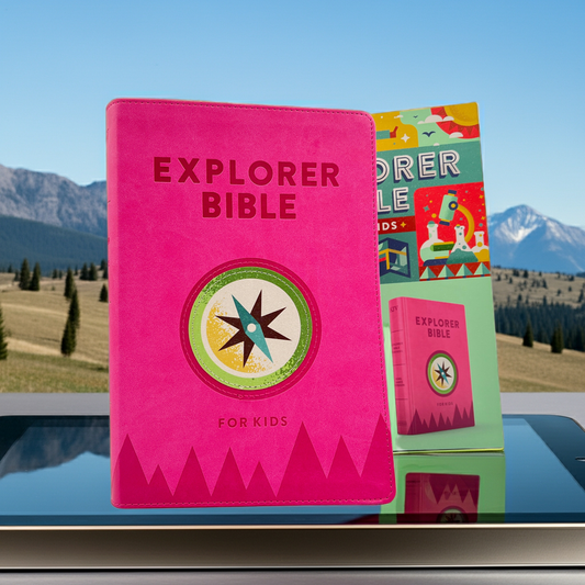 KJV Explorer Bible for Kids – Bubble Gum LeatherTouch (Full-Color Study Edition)