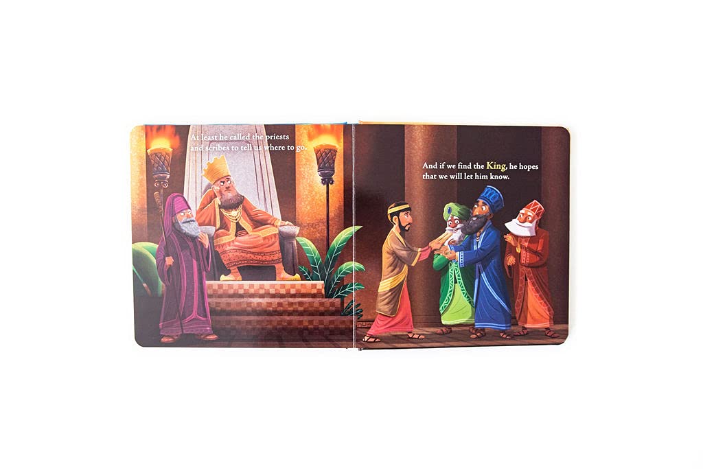 The Christmas Quest: A Wise Men’s Journey to Jesus (Hardcover). Illustrated book or card with characters in a scene, likely from a religious or historical story.