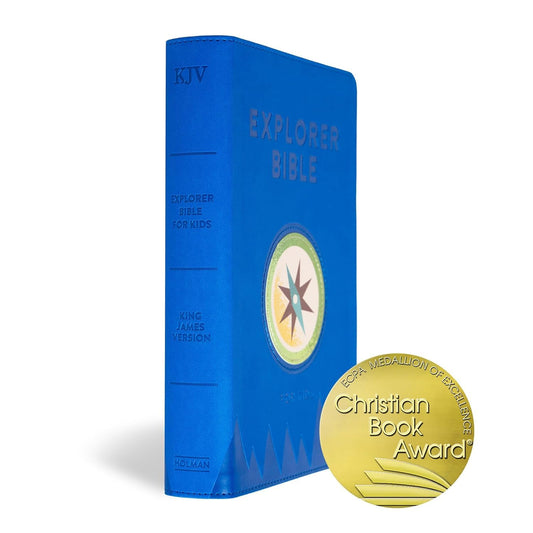 KJV Explorer Bible for Kids – Royal Blue LeatherTouch (Full-Color Study Edition). Bible Award