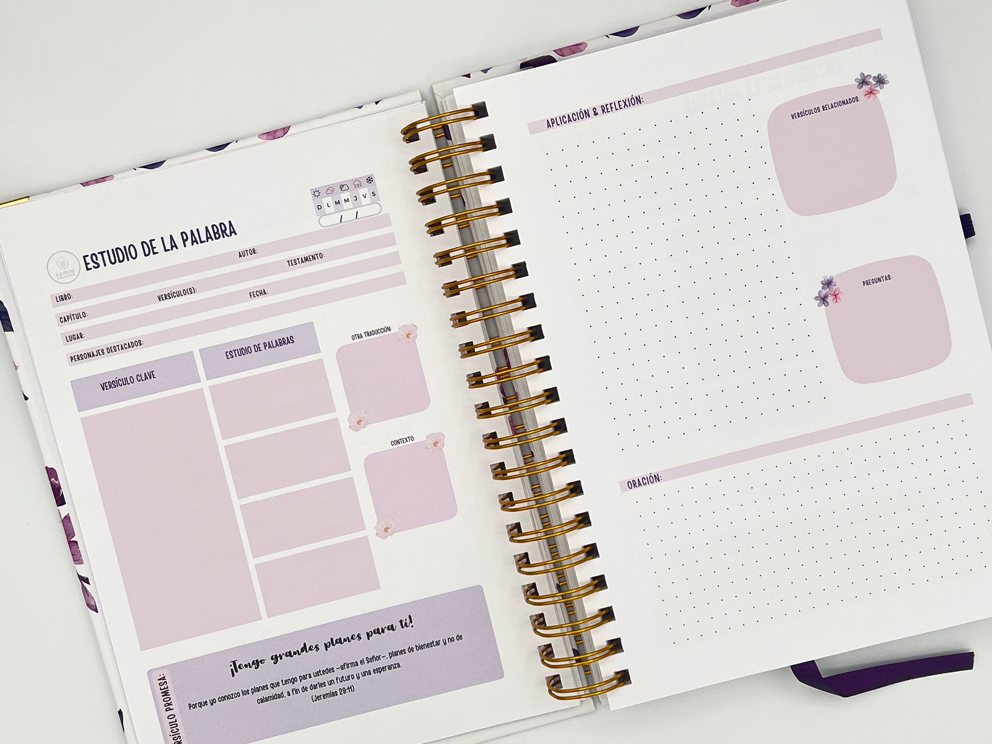 God Words – Study & Learn the Words of God | Bible Study Combo Set. God Words Diario devotional journal cover – Spanish-language Christian journal included in the God Words Bible Study Combo Set for adults and teens