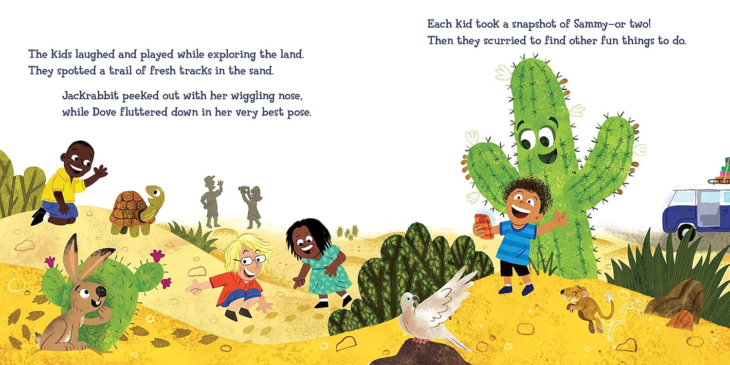 God Made You to Be You – Board Book #1 | A Christian Story About Purpose, Identity & God's Perfect Design for Kids. Interior page of God Made You to Be You with illustrated children and animals in a desert landscape – Christian board book for toddlers ages 2–6
