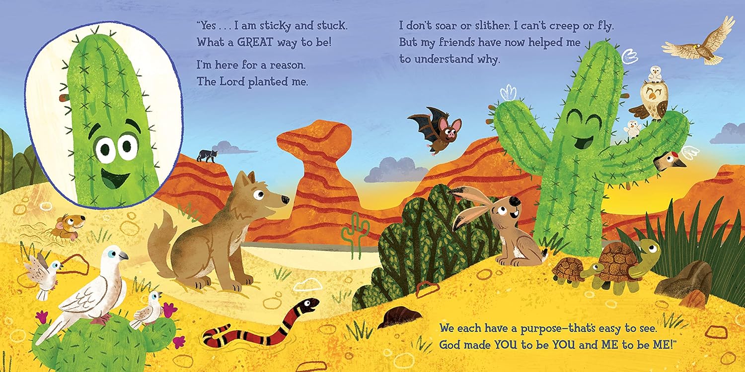 God Made You to Be You – Board Book #1 | A Christian Story About Purpose, Identity & God's Perfect Design for Kids. Interior page of God Made You to Be You with illustrated desert animals and story text – Christian board book about God's design for toddlers ages 2–6