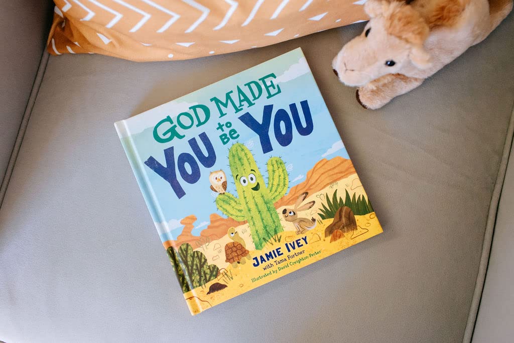 God Made You to Be You – Board Book #1 | A Christian Story About Purpose, Identity & God's Perfect Design for Kids. God Made You to Be You by Jamie Ivey on a couch – Christian board book about God's perfect design for toddlers ages 2–6