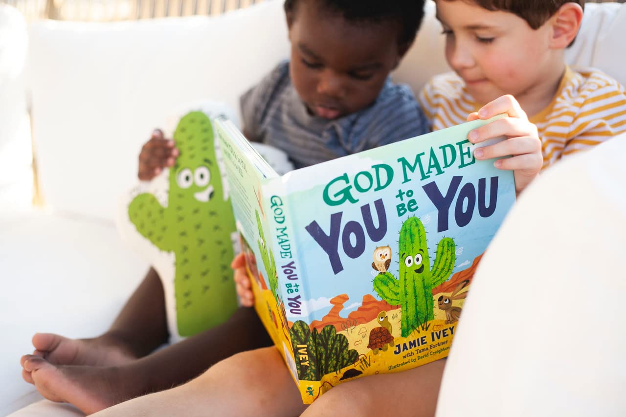 God Made You to Be You – Board Book #1 | A Christian Story About Purpose, Identity & God's Perfect Design for Kids. Two children reading God Made You to Be You – Christian board book about purpose and identity for toddlers ages 2–6
