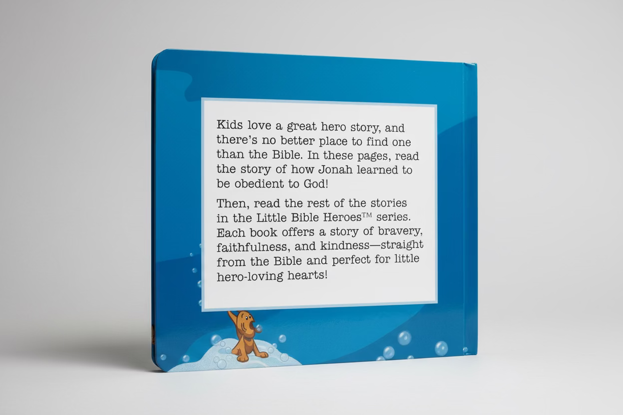 Jonah – Little Bible Heroes Board Book #8 – Bible Stories of Obedience and Forgiveness for Kids. Lifestyle photo of Jonah – Little Bible Heroes™ Christian board book about obedience and forgiveness for toddlers ages 0–4 – B&H Kids