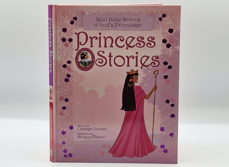 Book titled 'Princess Stories' on a white background