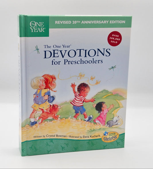 The One Year Devotions for Preschoolers: Daily Bible Stories and Prayers for Kids Ages 3–6. Cover Book