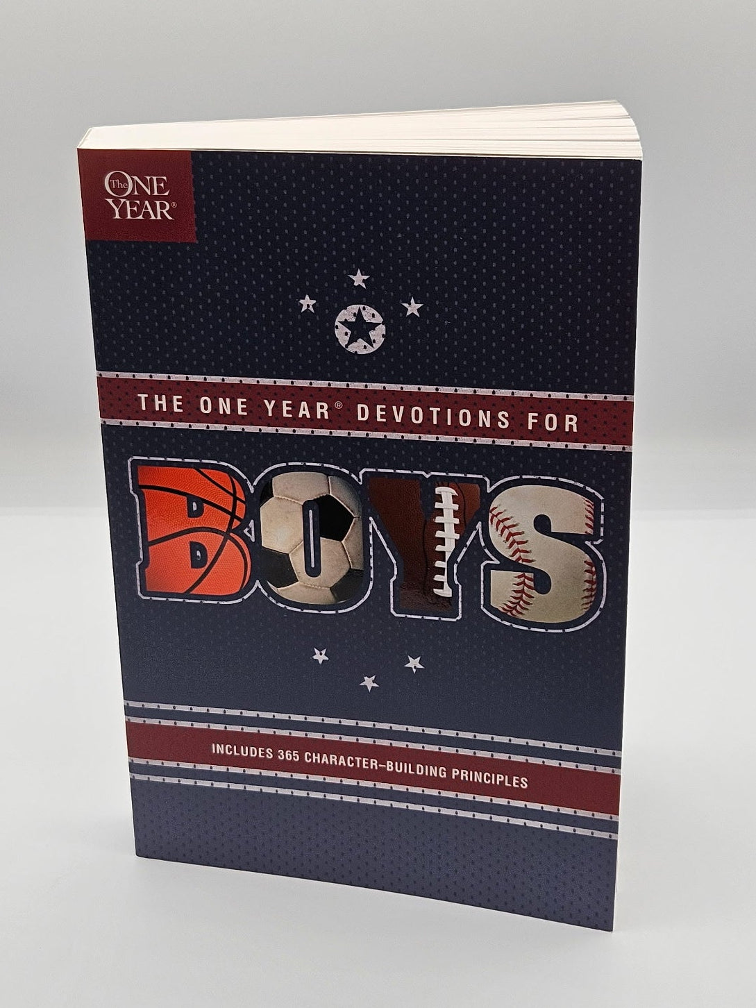 The One Year Devotions for Boys: 365 Daily Bible Stories and Faith Lessons for Ages 8–12. Cover Book
