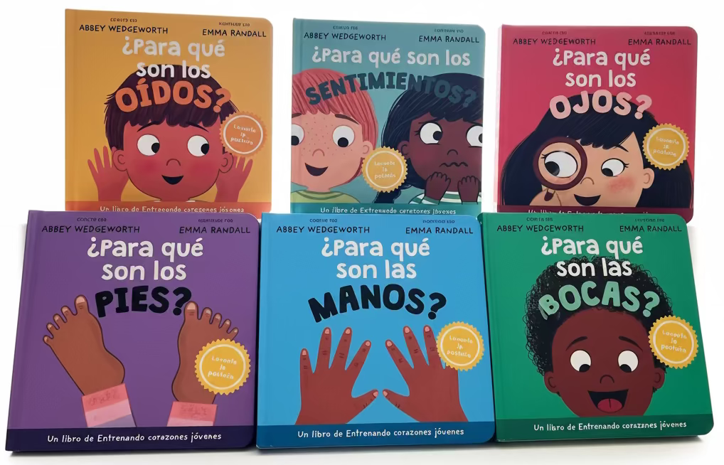 Training Young Hearts Complete Spanish Series – 6-book lift-the-flap board book set in Spanish for toddlers ages 2–4 – Christian gift set
