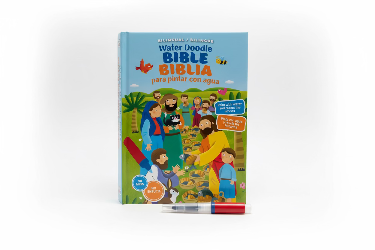 Water Doodle Bible – Biblia para Pintar con Agua – bilingual English and Spanish water-drawing activity Bible for kids ages 3–7 – Christian gift