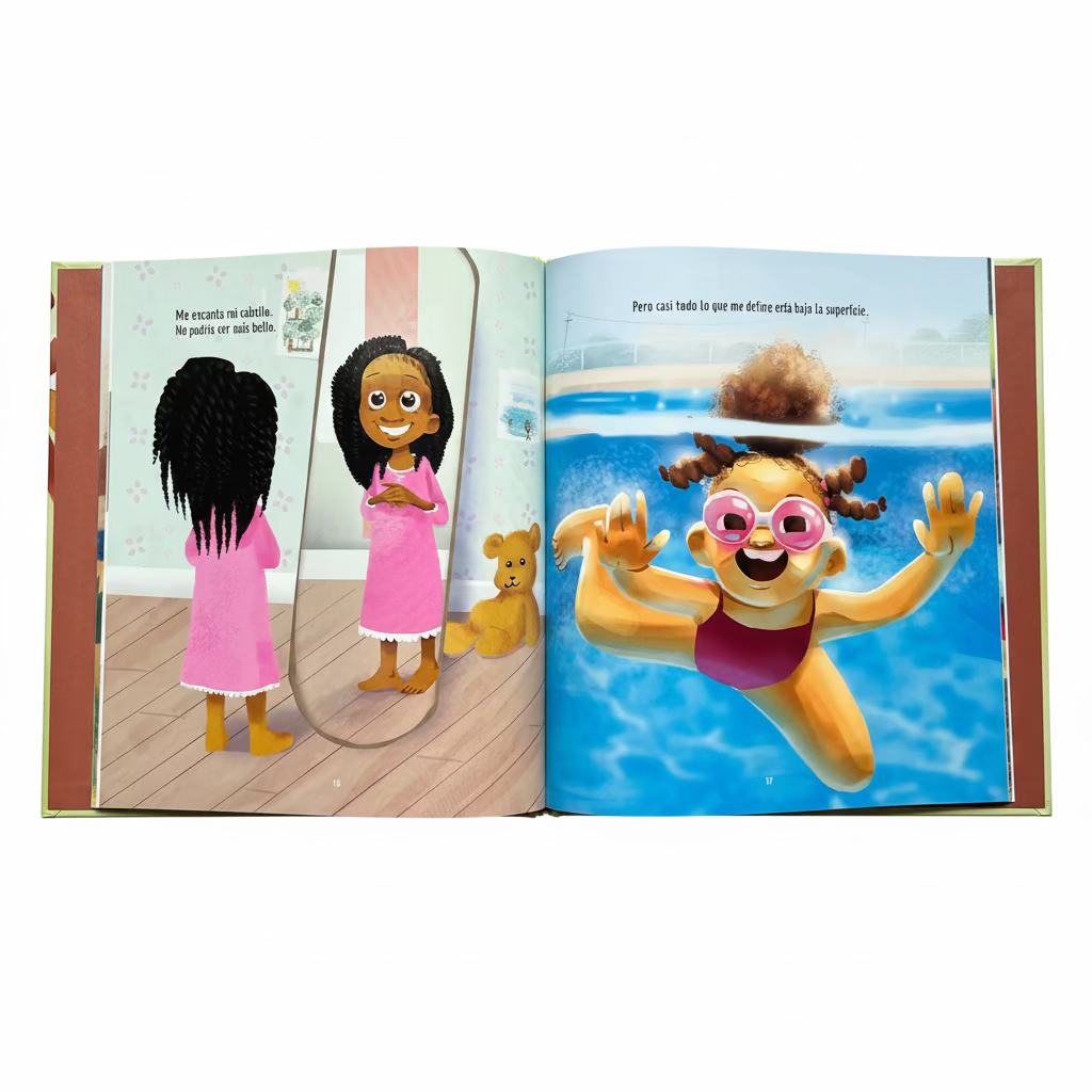 My Hair Can – Spanish Christian Picture Book for Kids | Mi Cabello Puede | Ages 4–7. Interior pages of Mi Cabello Puede (My Hair Can) – Spanish rhyming picture book with colorful illustrations of diverse children for ages 4–7 – Tyndale