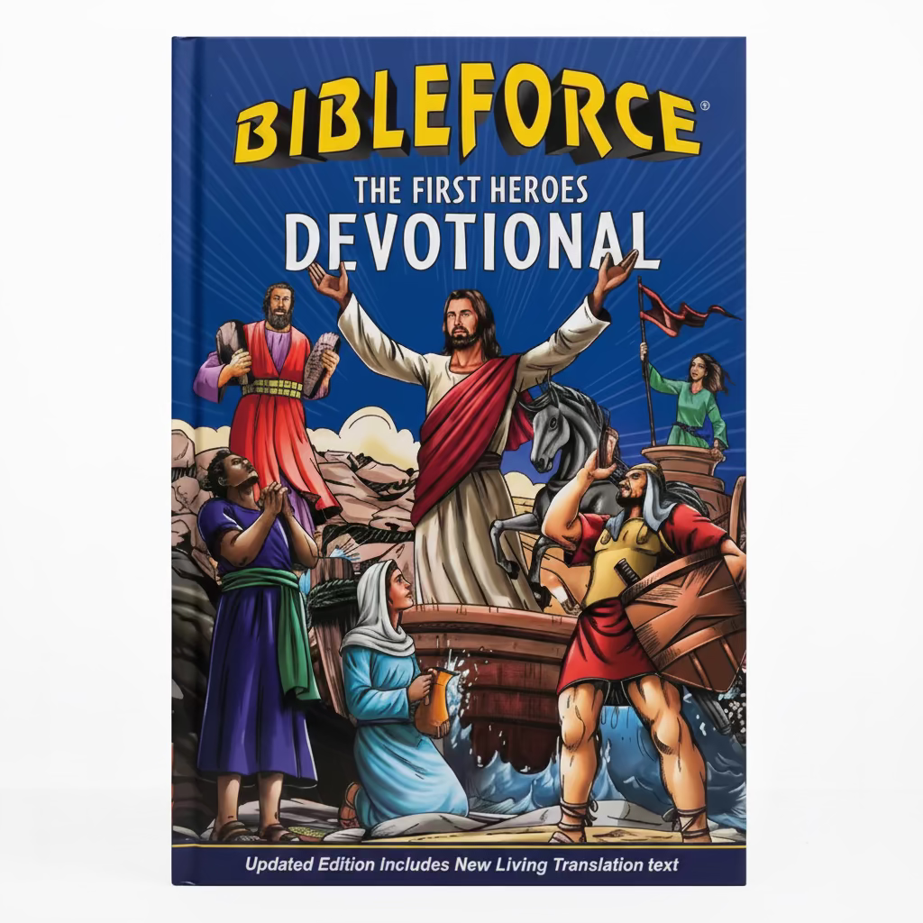 BibleForce Duo Bundle – Heroes Bible + Devotional | Christian Gift Set for Kids. BibleForce: The First Heroes Devotional – daily devotional book for kids ages 6–12 building faith habits with biblical heroes – Tyndale House