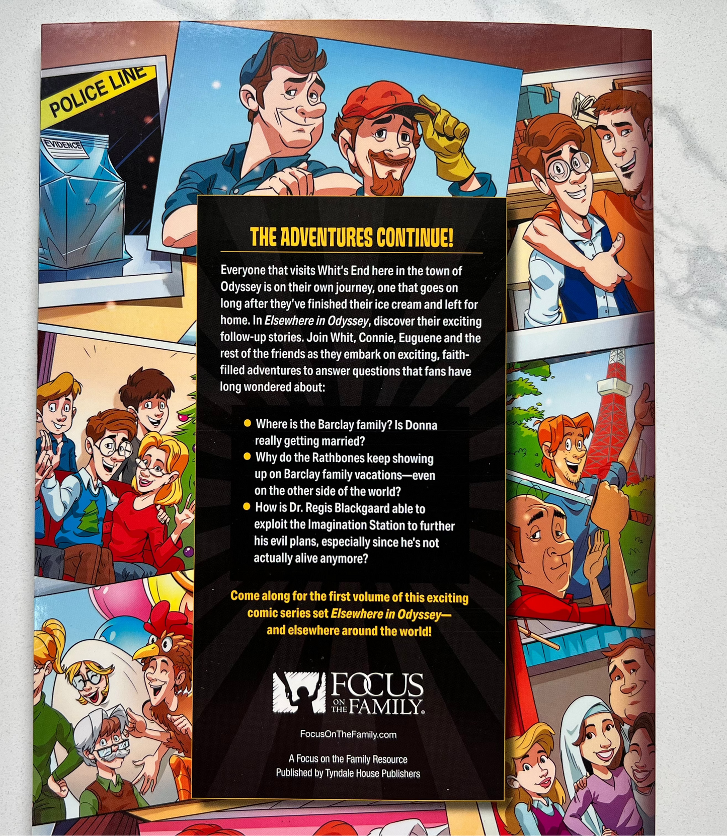 Elsewhere in Odyssey Vol. 1 – Adventures in Odyssey Christian graphic novel – softcover packaging for kids ages 8–12 by Focus on the Family
