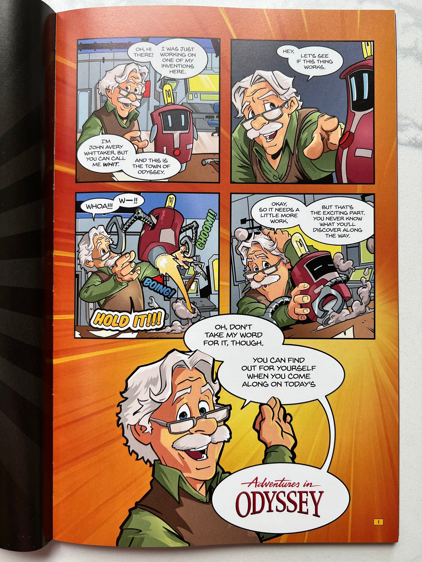 Interior comic panels from Elsewhere in Odyssey – Adventures in Odyssey Christian graphic novel for kids