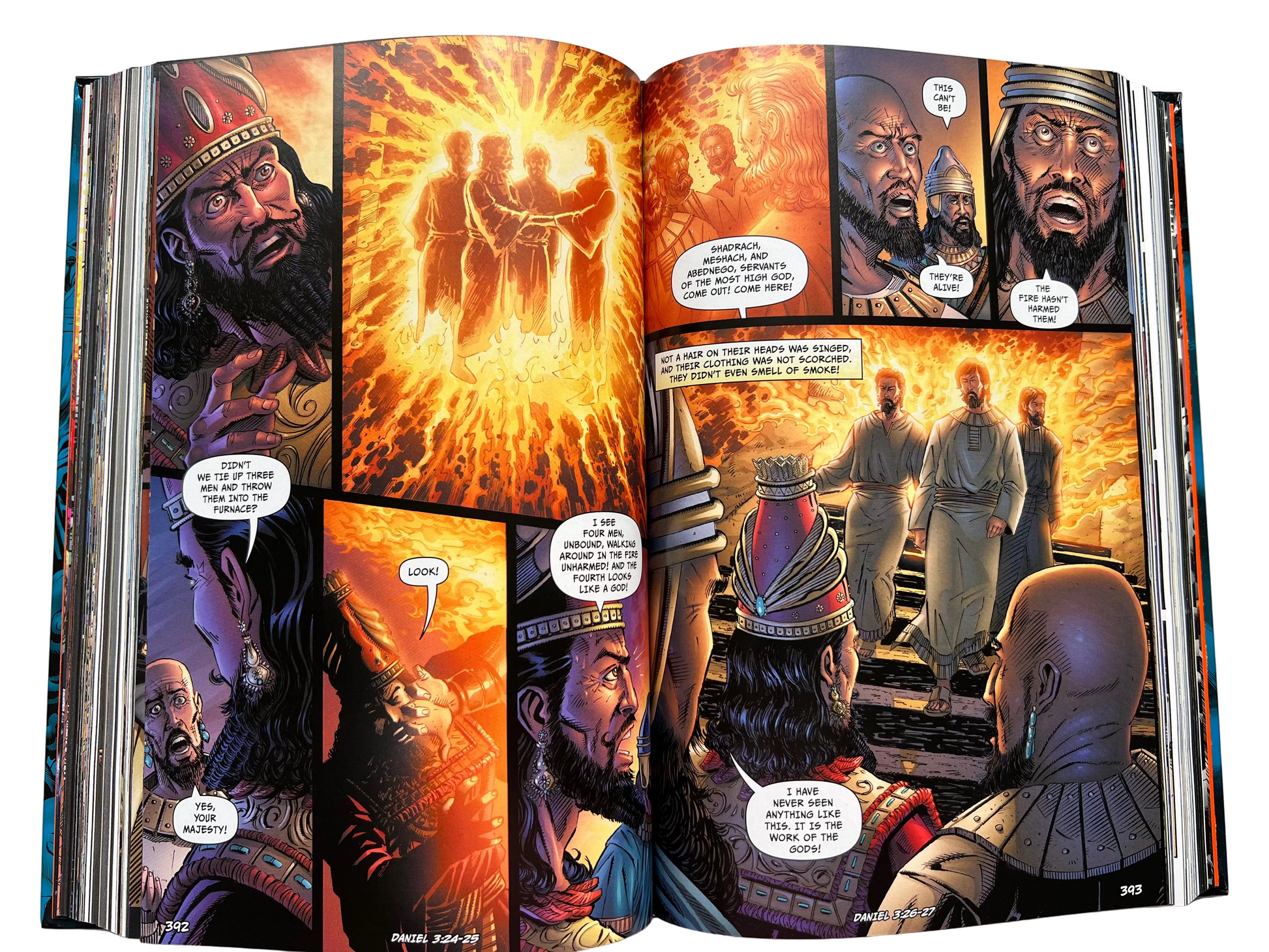 Interior pages of The Epic Bible – full-color graphic novel retelling of Scripture illustrated by DC and Marvel comic artists – Christian Bible for teens