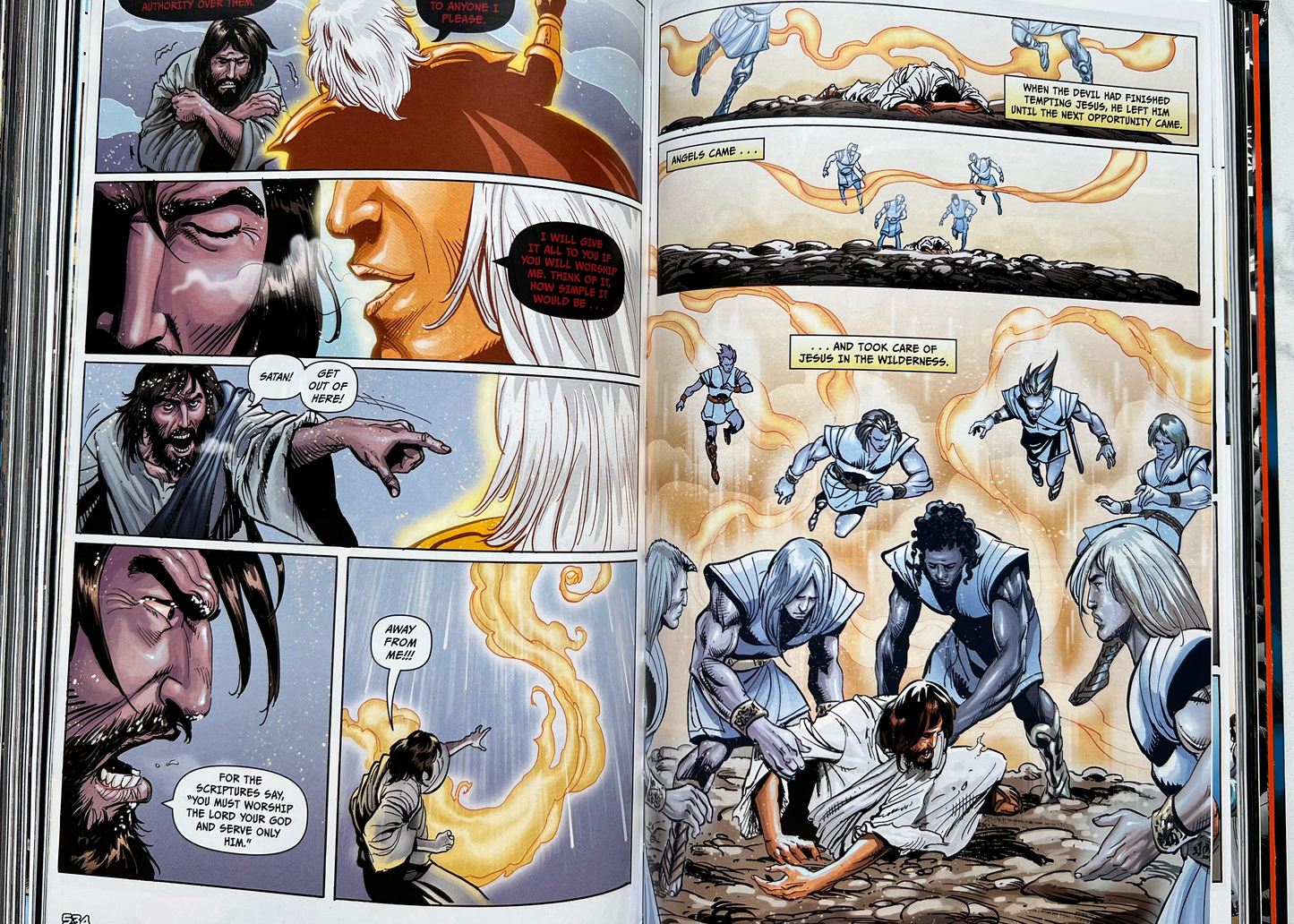 Interior spread of The Epic Bible – detailed full-color biblical illustrations by DC and Marvel artists – Christian graphic novel Bible for ages 12–18