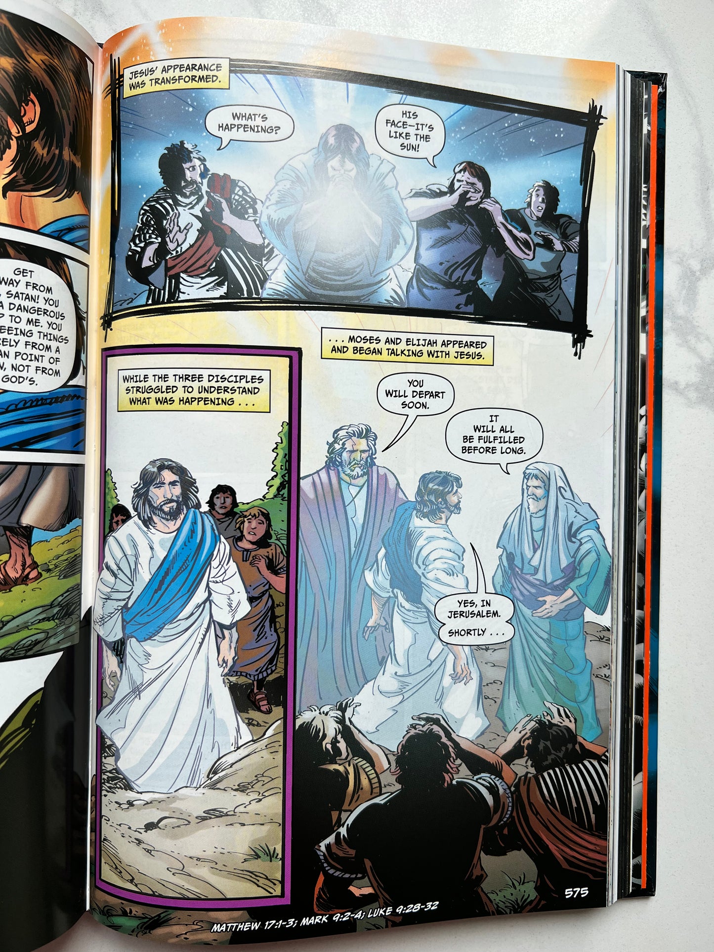 Interior pages of The Epic Bible – illustrated biblical scene with faith-based narrative – DC and Marvel artist graphic novel Bible for teens ages 12–18