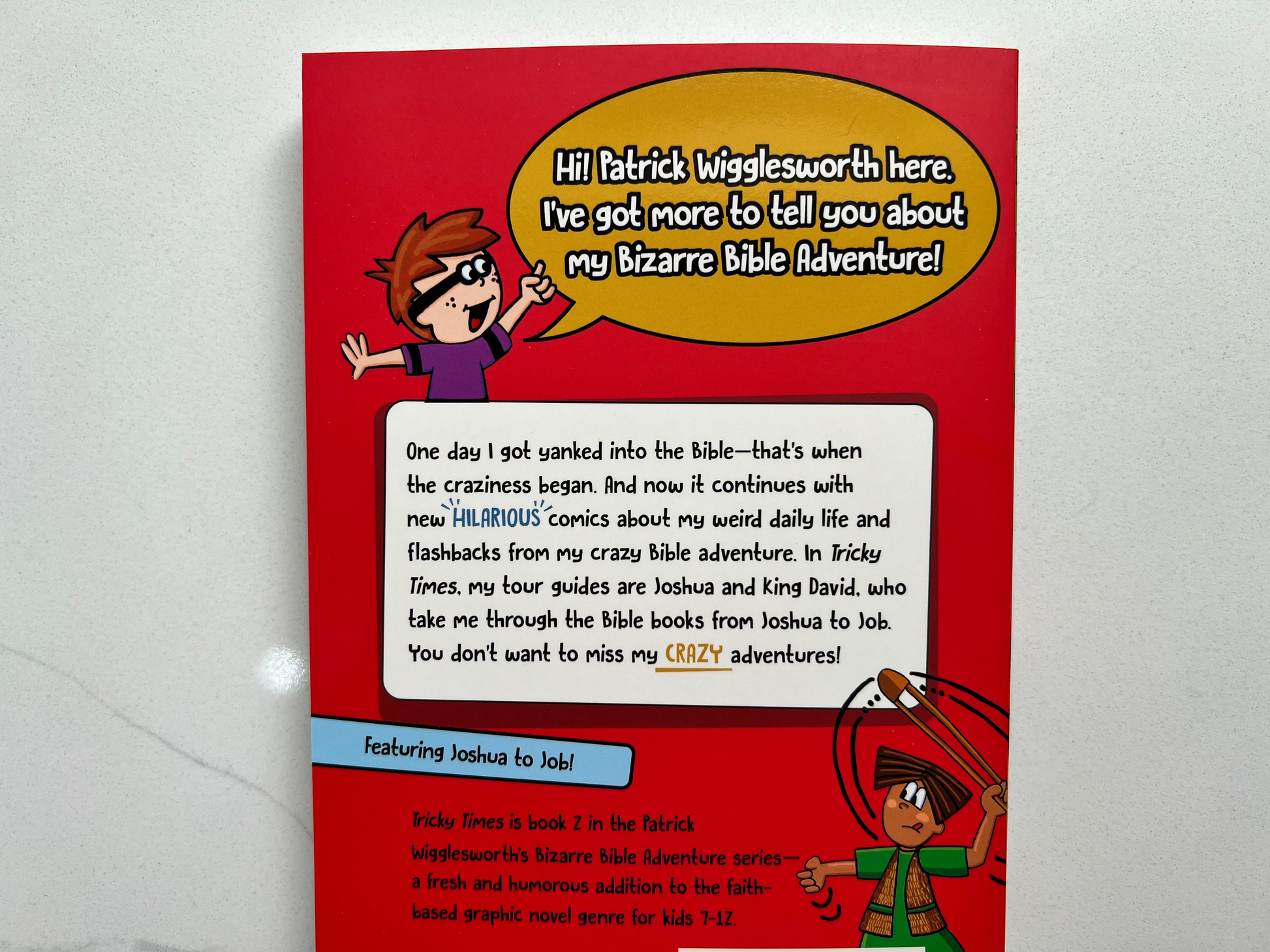 Interior cover or chapter page of Tricky Times – Patrick Wigglesworth's Bizarre Bible Adventures Book 2 – Christian comic journal for kids ages 7–12