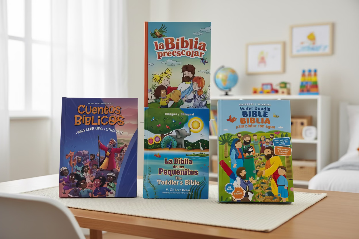 Spanish Toddler Bible Library Bundle – 4-Book Faith Gift Set | Biblioteca Bíblica en Español. Spanish Toddler Bible Library Bundle including The Toddler's Bible Bilingual and Preschool Bible in Spanish – Christian faith gift set for kids ages 2–6