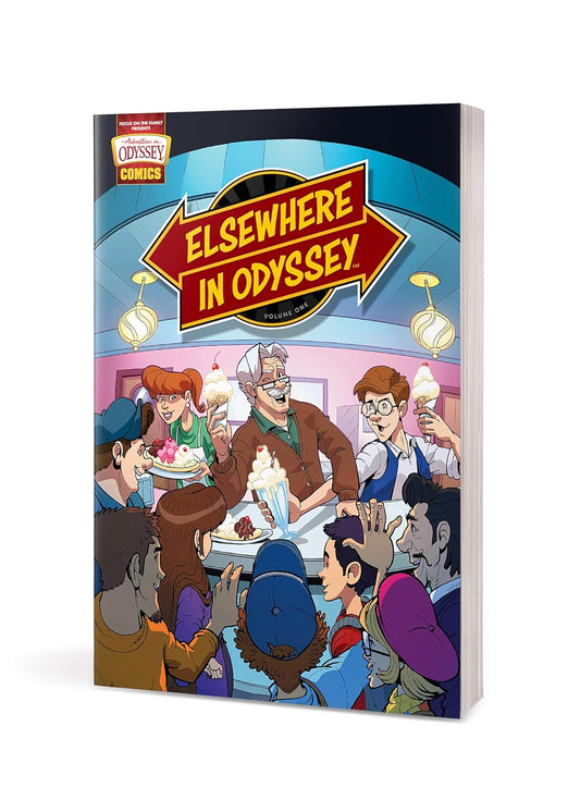 Elsewhere in Odyssey Vol. 1 – Adventures in Odyssey Christian graphic novel cover with characters – faith-based comic for kids ages 8–12