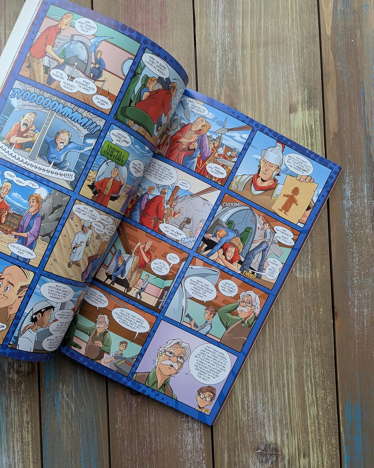 Interior pages of Elsewhere in Odyssey Vol. 1 – Adventures in Odyssey Christian graphic novel with illustrated comic panels for kids ages 8–12