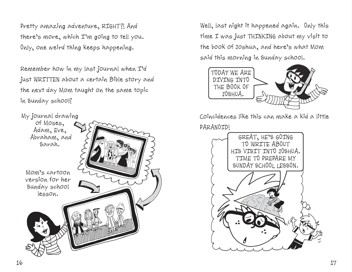 Tricky Times – Patrick Wigglesworth's Bizarre Bible Adventures Book 2 | Interior Pages | Comic Journal Style Illustrations | Christian Book for Kids Ages 7–12