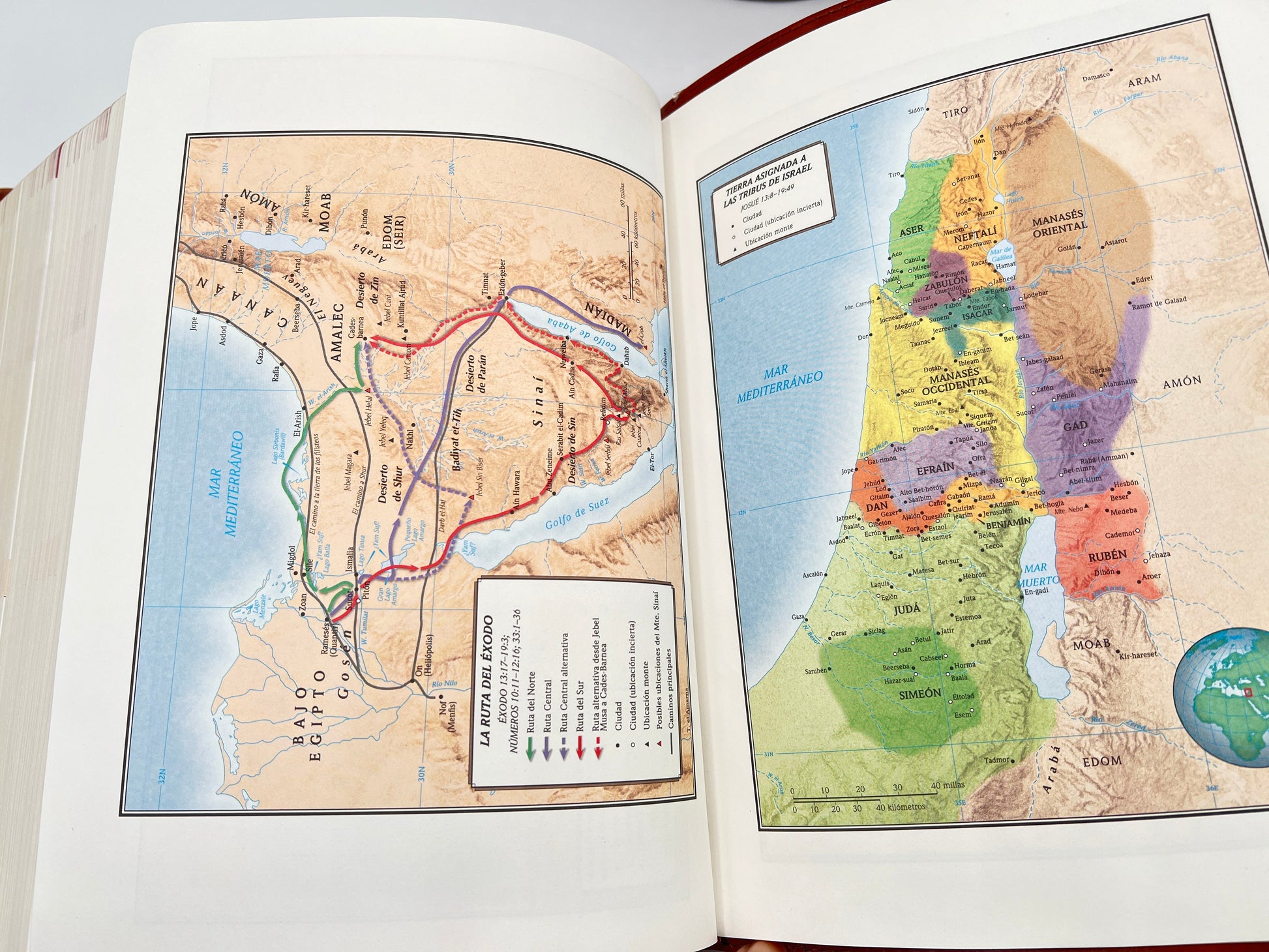 RVR 1960 Holman Study Bible – Brown Imitation Leather - Open Book - Maps