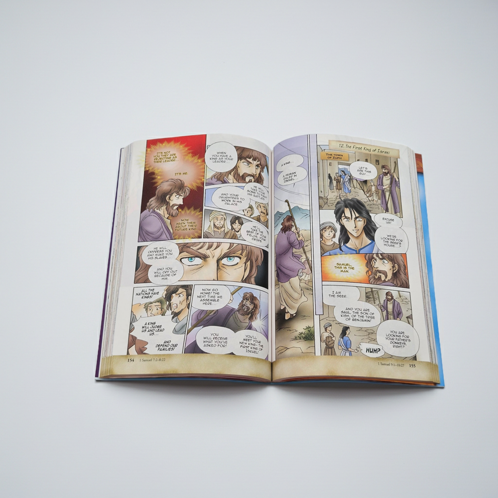 Manga Melech | The Story of Israel’s Kings – Bible Manga. Open Book