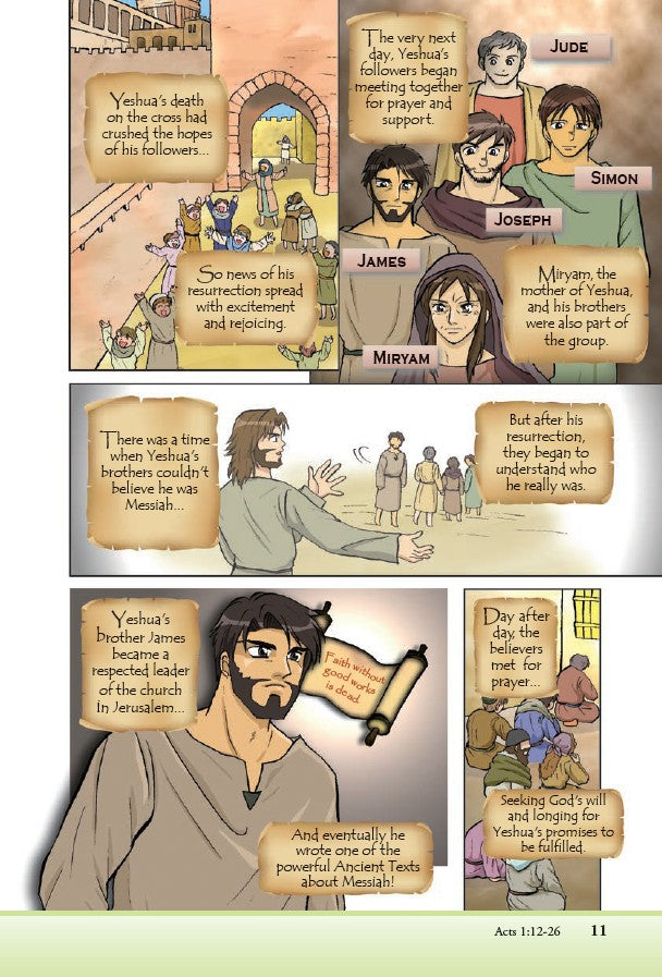 Manga Metamorphosis – Christian Manga Bible Story Book for Kids, Teens & Devotional Reading. Comic strip-style illustration of a religious story with characters and text panels.