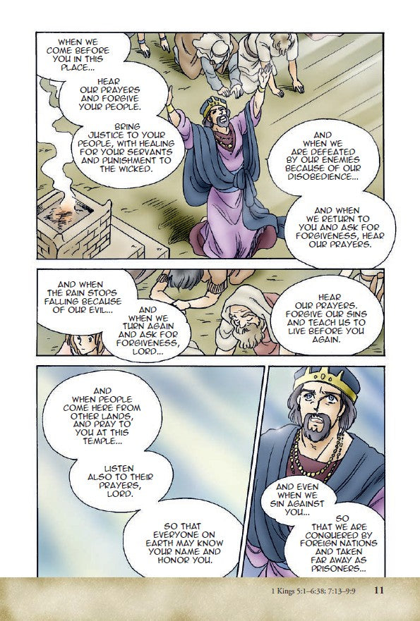 Manga Messengers – Christian Manga Bible Stories About Prophets | Bible Study Book for Kids, Teens & Young Adults. Comic strip with religious text and characters in a biblical setting